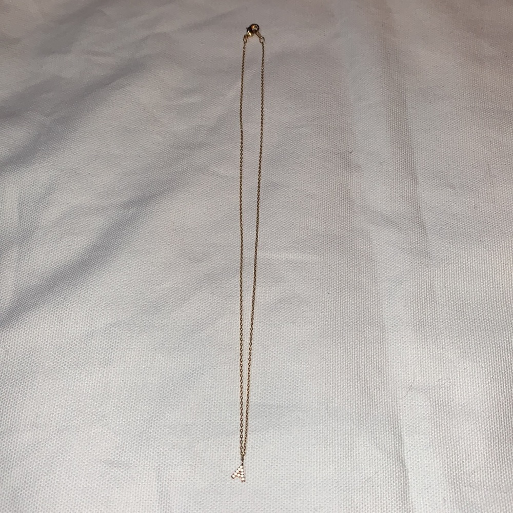 Necklace With “A” Initial Dipped In 14kt Gold - image 2